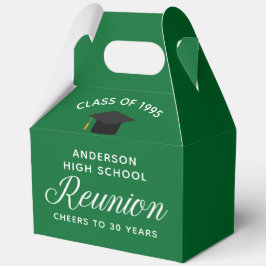 Custom Green High School Alumni Reunion Party Bedankdoosjes