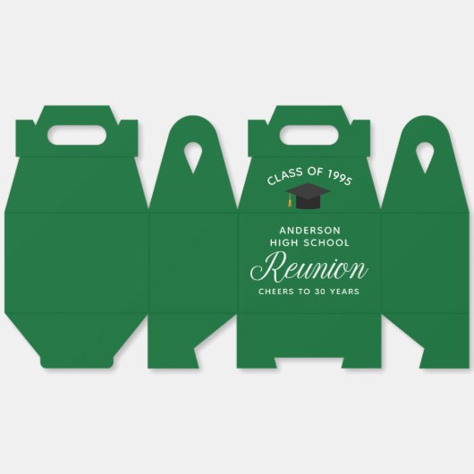 Custom Green High School Alumni Reunion Party Bedankdoosjes (Ongevouwen)