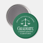 Custom Green Law School Afstuderen Keepsake Magneet (Voorkant / Achterkant)