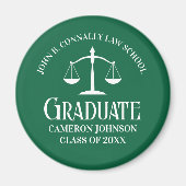 Custom Green Law School Afstuderen Keepsake Magneet (Voorkant)