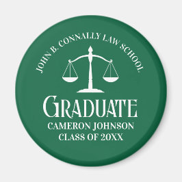 Custom Green Law School Afstuderen Keepsake Magneet