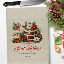 Custom Green Leaves Waterverf Vintage Christmas