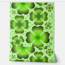 Custom Green Lucky Clover Pattern Gift Behang