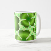 Custom Green Lucky Clover Pattern Gift Koffiemok (Voorkant rechts)