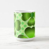 Custom Green Lucky Clover Pattern Gift Koffiemok (Center)