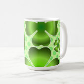 Custom Green Lucky Clover Pattern Gift Koffiemok (Voorkant rechts)