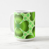 Custom Green Lucky Clover Pattern Gift Koffiemok (Voorkant links)