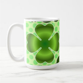 Custom Green Lucky Clover Pattern Gift Koffiemok