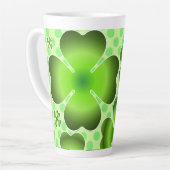 Custom Green Lucky Clover Pattern Gift Latte Mok (Linkerhoek)