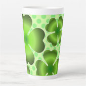 Custom Green Lucky Clover Pattern Gift Latte Mok (Voorkant)
