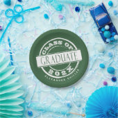 Custom Green Modern Afstuderen Graduation Party Papieren Bordje (Feest)
