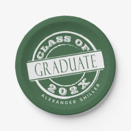 Custom Green Modern Afstuderen Graduation Party Papieren Bordje