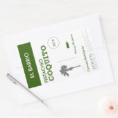 Custom Green Puerto Rican Coquito Rechthoekige Sticker (Envelop)