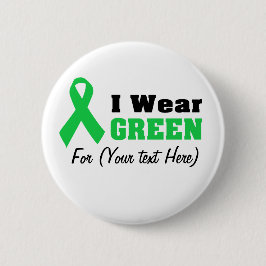 Custom Green Ribbon Awareness Ronde Button 5,7 Cm