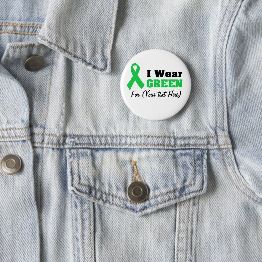 Custom Green Ribbon Awareness Ronde Button 5,7 Cm (In situ)