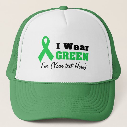 Custom Green Ribbon Awareness Trucker Pet (Voorkant)