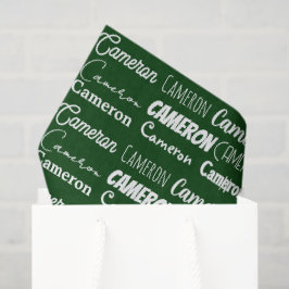 Custom Green Typography Name Collage Christmas Tissuepapier