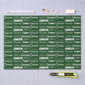 Custom Green Typography Name Collage Christmas Tissuepapier (Craft)