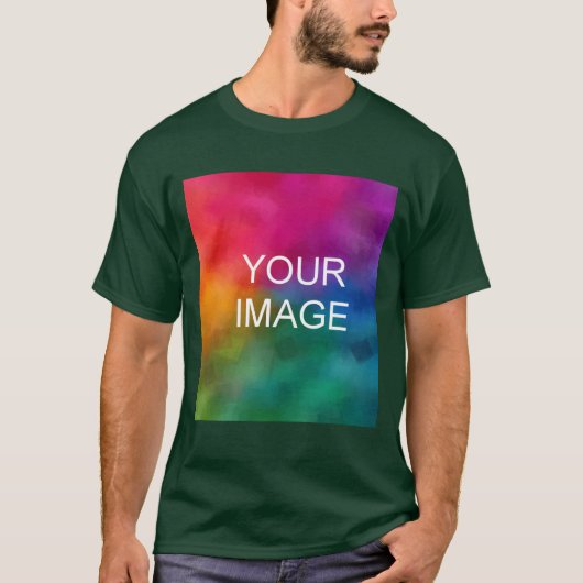 Custom Green Upload Your Image Logo Photo Mens T-shirt (Voorkant)