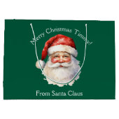 Custom Green van Santa Claus Kinder Kerst Groot Cadeauzakje (Achterkant)