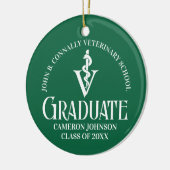 Custom Green Veterinaire School Afstuderen Gift Keramisch Ornament (Links)
