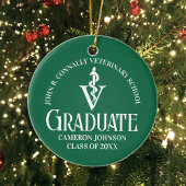 Custom Green Veterinaire School Afstuderen Gift Keramisch Ornament