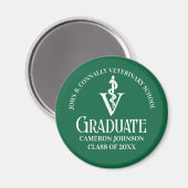 Custom Green Veterinaire School Afstuderen Magneet (Voorkant / Achterkant)