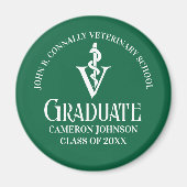 Custom Green Veterinaire School Afstuderen Magneet (Voorkant)