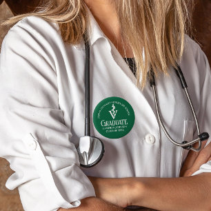 Custom Green Veterinaire School Afstuderen Naam Ta Ronde Button 5,7 Cm