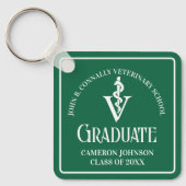 Custom Green Veterinaire School Afstuderen Sleutelhanger (Voorkant)