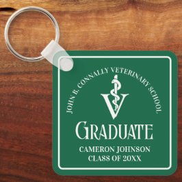 Custom Green Veterinaire School Afstuderen Sleutelhanger