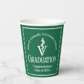 Custom Green Veterinaire School Graduation Party Papieren Bekers (Achterkant)