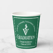 Custom Green Veterinaire School Graduation Party Papieren Bekers (Voorkant)
