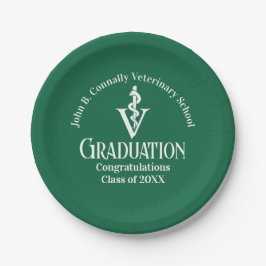 Custom Green Veterinaire School Graduation Party Papieren Bordje