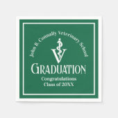 Custom Green Veterinaire School Graduation Party Servet (Voorkant)