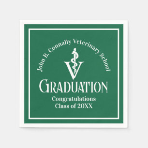 Custom Green Veterinaire School Graduation Party Servet