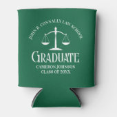 Custom Green White Law School Afstudeerfeest Blikjeskoeler (Voorkant)