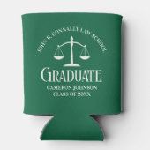 Custom Green White Law School Afstudeerfeest Blikjeskoeler (Achterkant)