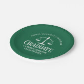 Custom Green White Law School Afstudeerfeest Papieren Bordje (Gekanteld)