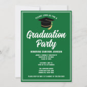 Custom Green White Modern 2025 Graduation Party Kaart (Voorkant)