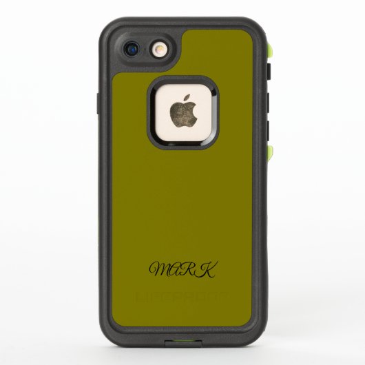 Custom Green-Yellow Phone Case with Personalized N (Achterkant)
