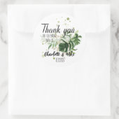Custom Greenery Wedding Favorieten Tropische bruil Ronde Sticker (Tas)