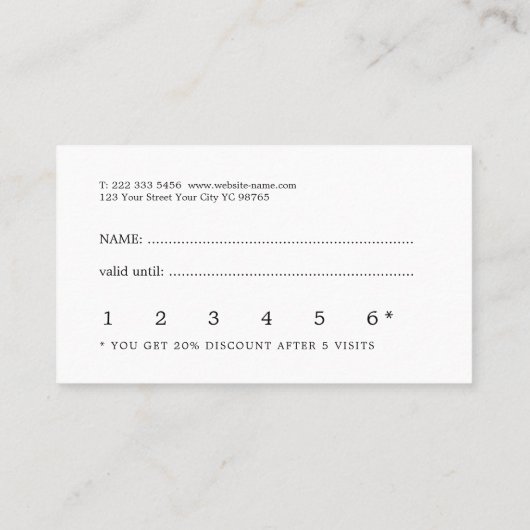 Custom Greenleaf Nursery Branding Loyalty Card (Achterkant)