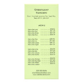 Custom Greenleaf Nursery Branding Reclamekaart (Voorkant)