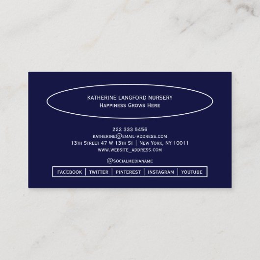 Custom Greenleaf Nursery Branding Visitekaartje (Achterkant)