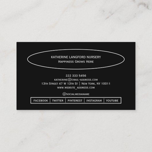 Custom Greenleaf Nursery Branding Visitekaartje (Achterkant)