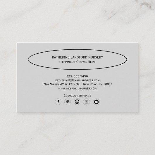 Custom Greenleaf Nursery Branding Visitekaartje (Achterkant)