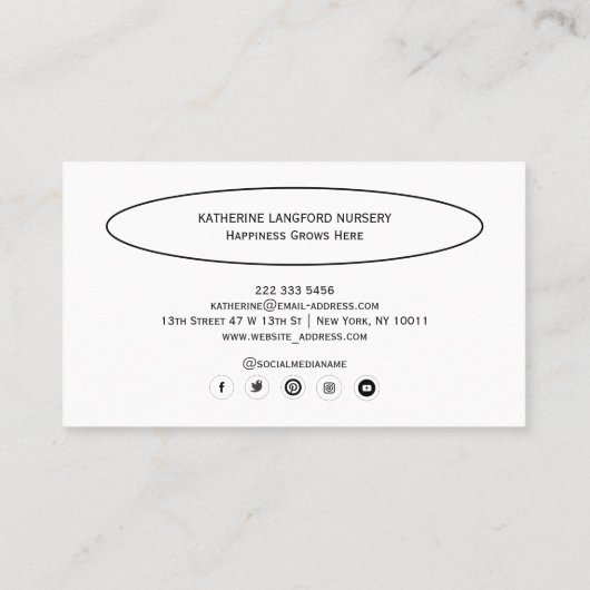 Custom Greenleaf Nursery Branding Visitekaartje (Achterkant)