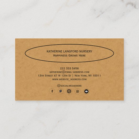 Custom Greenleaf Nursery Branding Visitekaartje (Achterkant)