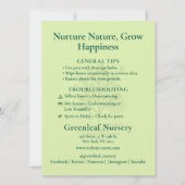 Custom Greenleaf Nursery plant care instruction (Achterkant)